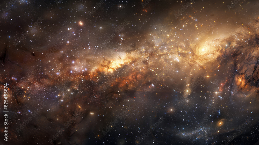 A starry sky with a large yellow star in the middle A starry sky with a large yellow star in the middle