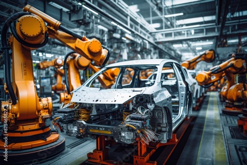 robotic arms in a car plant 