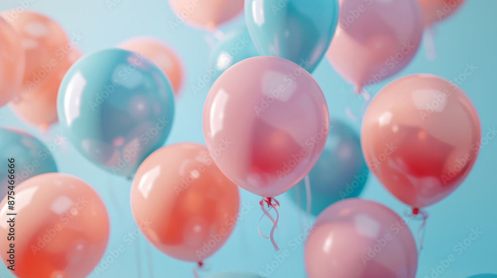A bunch of colorful balloons in the air A bunch of colorful balloons in the air