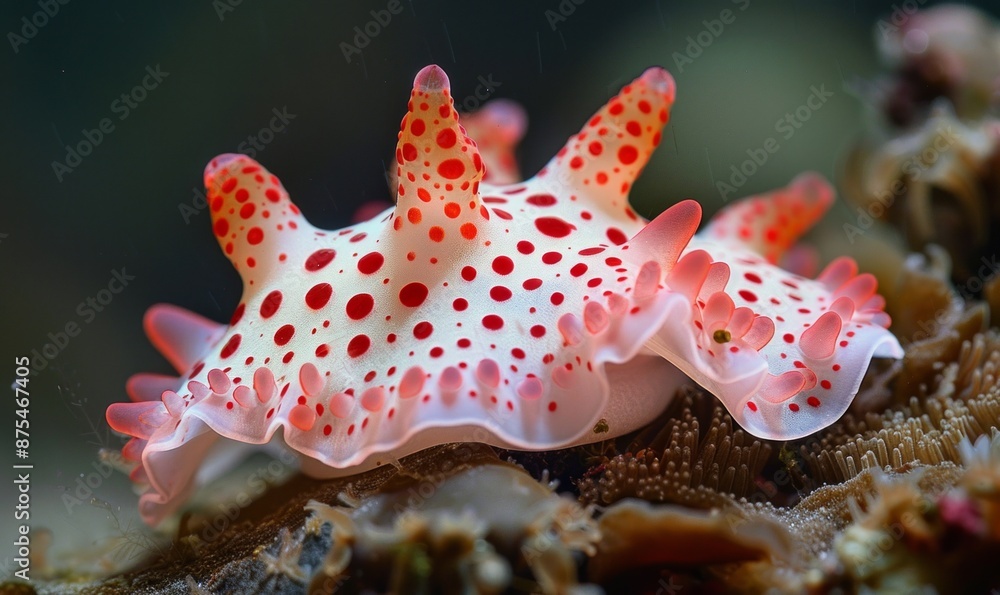 Red-spotted nudibranch (Goniobranchus heatherae); in natural habitat Red-spotted nudibranch (Goniobranchus heatherae); in natural habitat