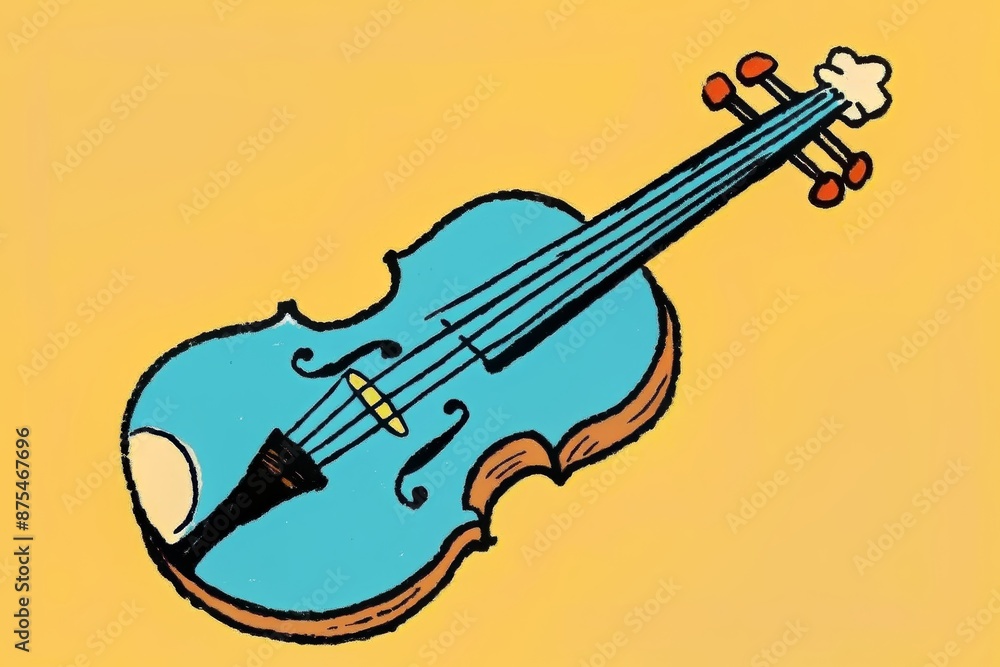 Obraz premium A turquoise violin resting on a golden stage