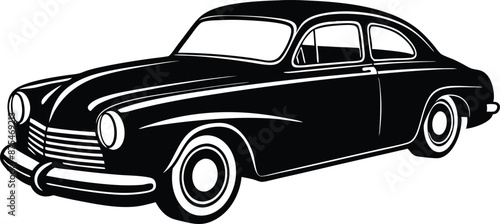 Silhouette american hotrod car vector, Vintage car vector graphic

