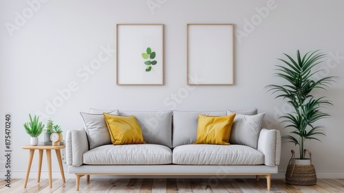 Cozy sofa with vibrant artwork, modern cozy living space, vibrant modern home decor of warmth and color