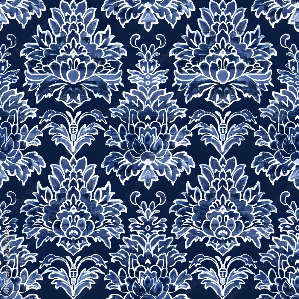 Elegant Floral Grid Pattern with Black Outlined Squares Elegant Floral Grid Pattern with Black Outlined Squares