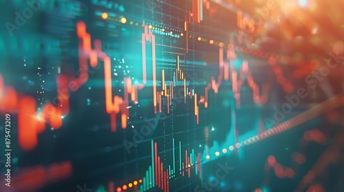 Stock market or forex trading graph and candlestick chart suitable for financial investment concept. Economy trends background for business idea and all art work design