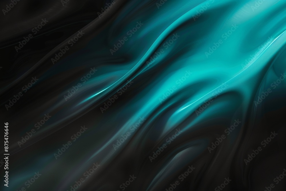 Abstract teal and black gradient background with blurred flowing lines Abstract teal and black gradient background with blurred flowing lines