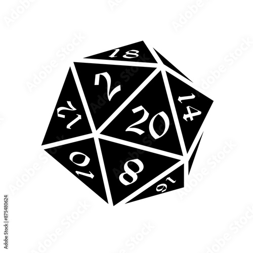  dice d20, dice rpg - Vector illustration
