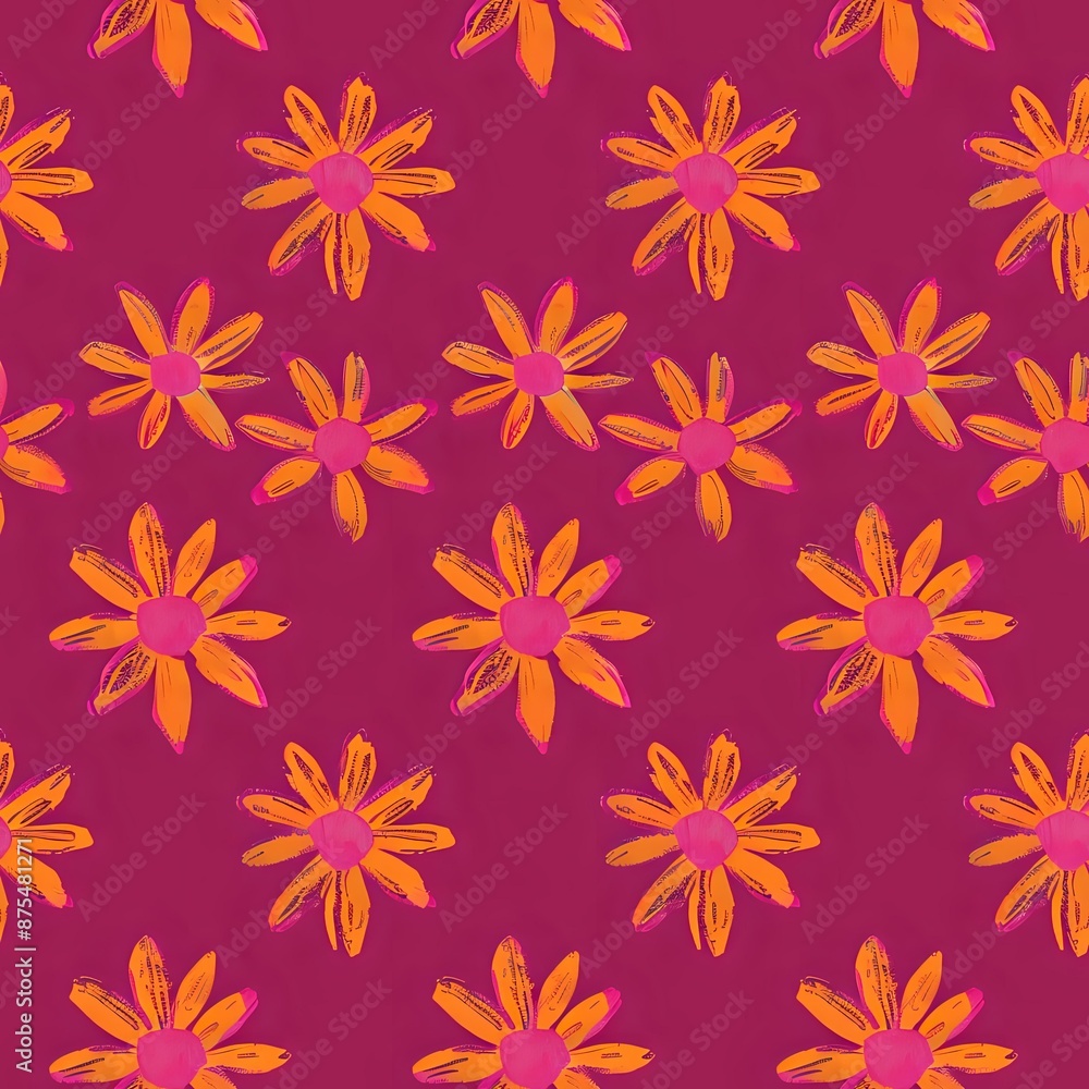 Whimsical Floral Fabric Print for Clothing and Home Decor Whimsical Floral Fabric Print for Clothing and Home Decor