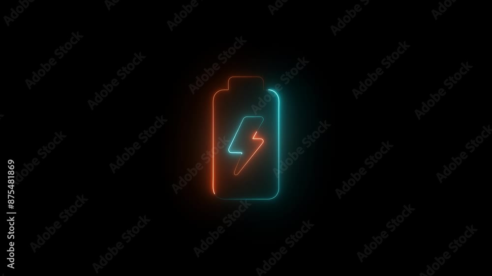 neon lightning bolt, glowing sign. Abstract neon bolt icon with circle on black background Glowing neon battery icon. power and electricity accumulator neon lightning bolt, glowing sign. Abstract neon bolt icon with circle on black background Glowing neon battery icon. power and electricity accumulator