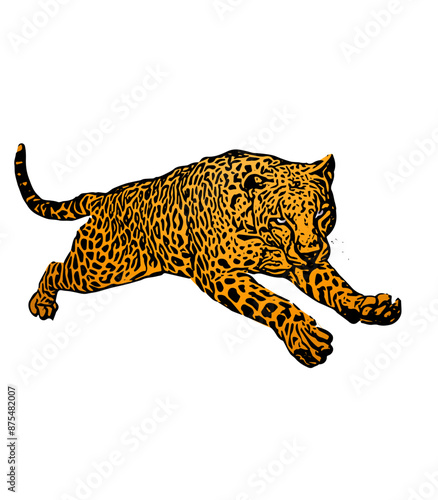 Animal ilustration design leopard, for logo, icon, template 
