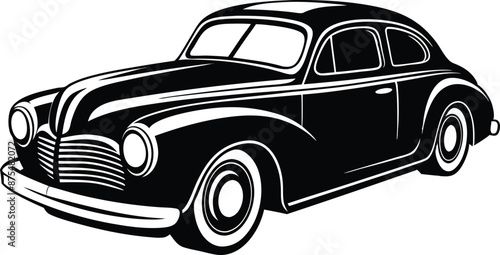 hotrod classic car vector graphic. american vintage hot rods car silhouette vector