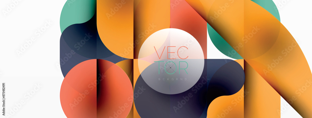 Minimal round shapes geometric abstract background. Circle design. Trendy techno business template for wallpaper, banner, background or landing Minimal round shapes geometric abstract background. Circle design. Trendy techno business template for wallpaper, banner, background or landing