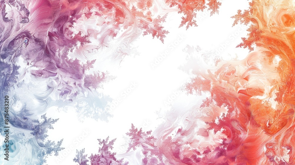 Fototapeta premium Abstract colorful background border with copy space in a fractal image