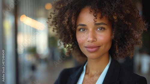 Radiant Mixed Race Businesswoman Poses for Professional Portrait