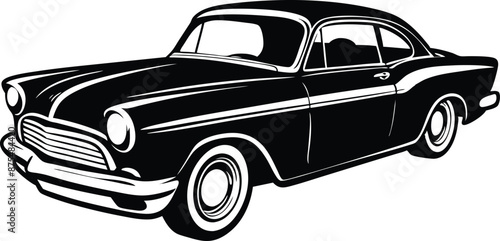 hotrod classic car vector graphic. american vintage hot rods car silhouette vector