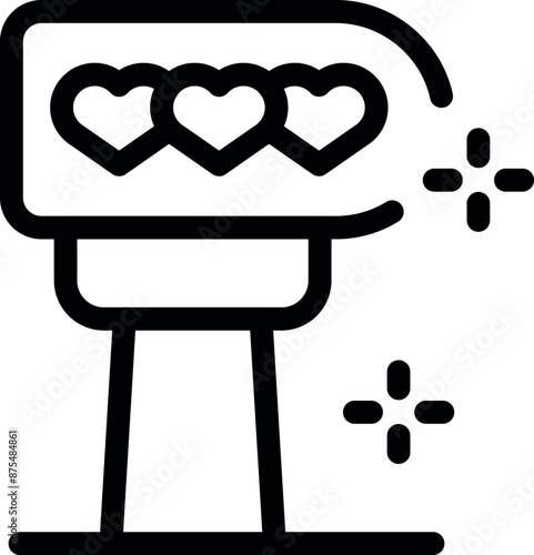 Love meter with full hearts, representing a high level of romance, affection, and positive emotions