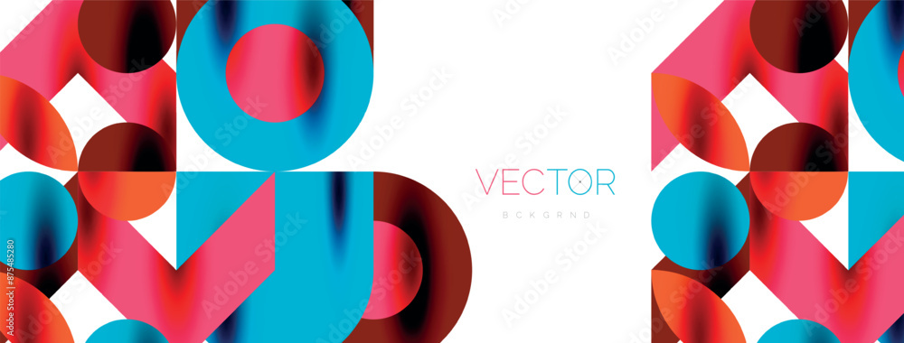 Metal color circles with shadows and other geometric elements composition for wallpaper, banner, background or landing Metal color circles with shadows and other geometric elements composition for wallpaper, banner, background or landing