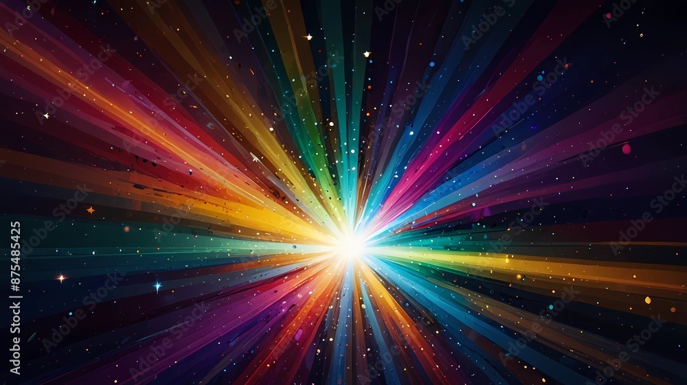 Fototapeta premium Colorful abstract Star burst light explosion background. 