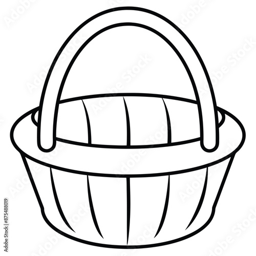 Basket Icon Black and white Silhouette Vecotr Illustration Design  photo