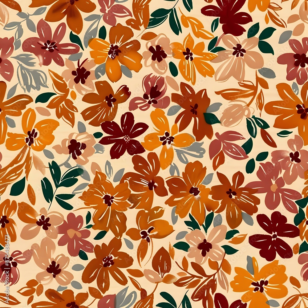 Exquisite Floral Grid Design for Fabric and Wallpaper Exquisite Floral Grid Design for Fabric and Wallpaper