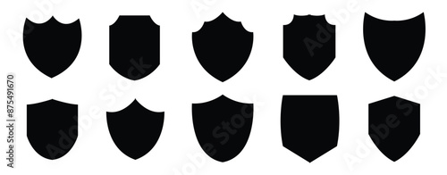 Collection of security shield icons. Protect shield. Design elements for concept of safety and protection. Vector illustration on white background in eps 10.