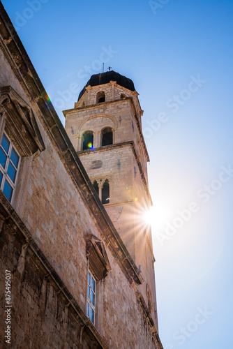 Ausblick aus dem Glockenturm / Kirchturm des franziskaner Kloster (Franjevacki samostan) in der historischen Altstadt von Dubrovnik, Kroatien photo