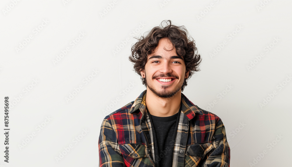 Portrait of smiling young man against white background. Portrait of smiling young man against white background.