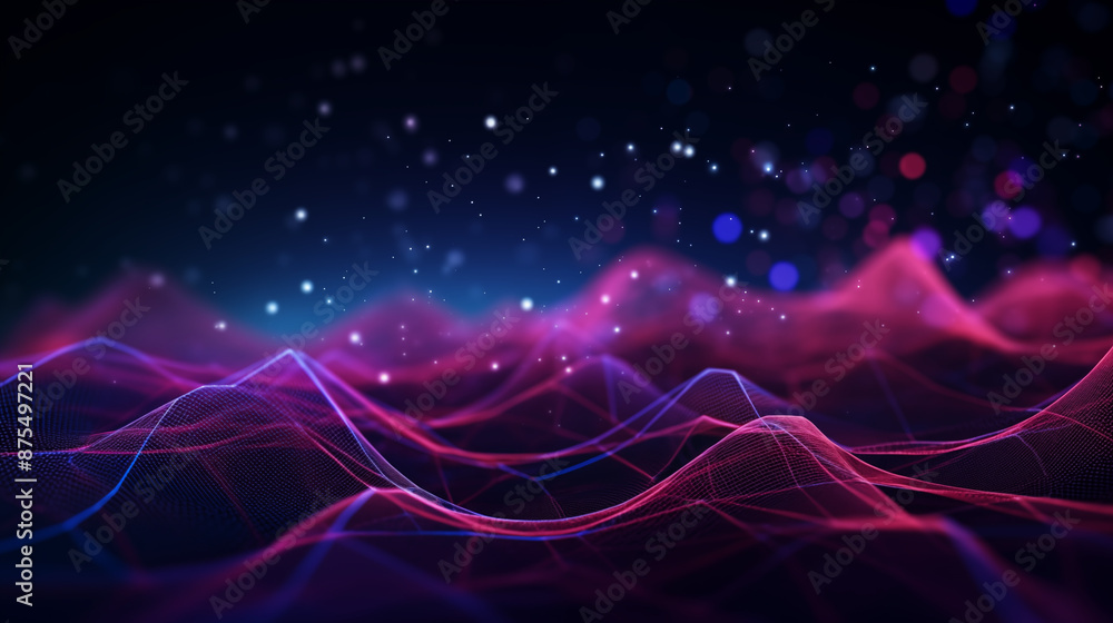 Abstract illustration in 3D of sound waves in dark blue and rose tones. for use in illustrations, backgrounds and design
Abstract illustration in 3D of sound waves in dark blue and rose tones. for use in illustrations, backgrounds and design