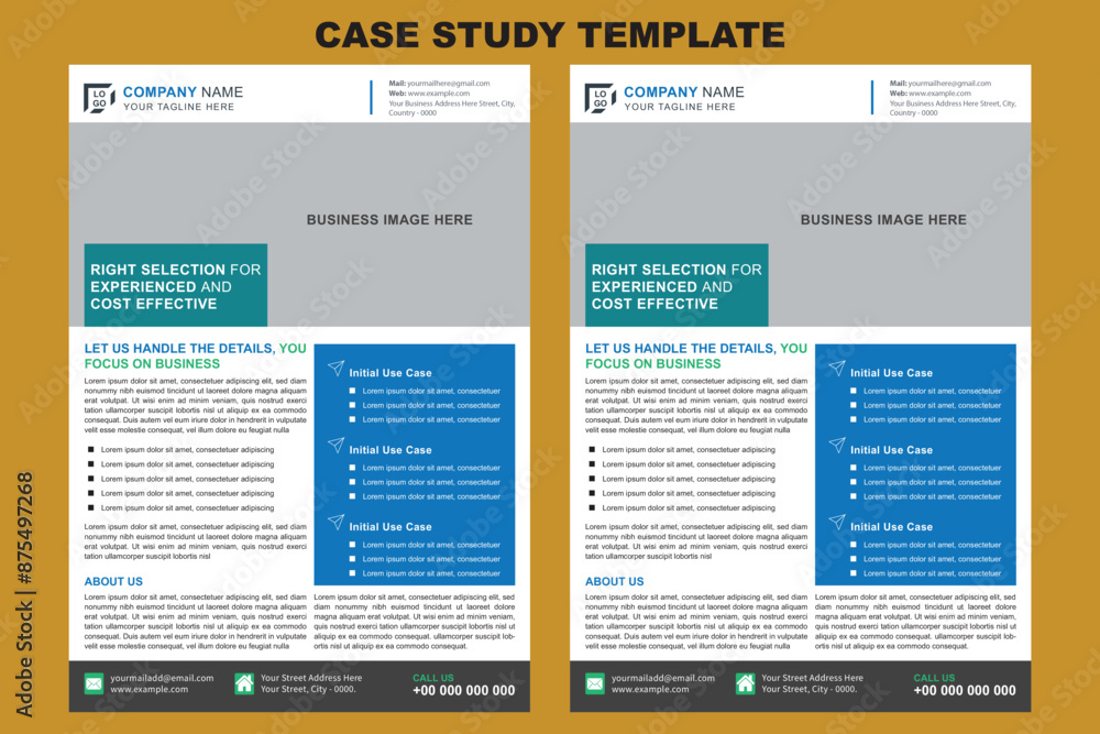 Obraz premium Case Study Template Design for Business