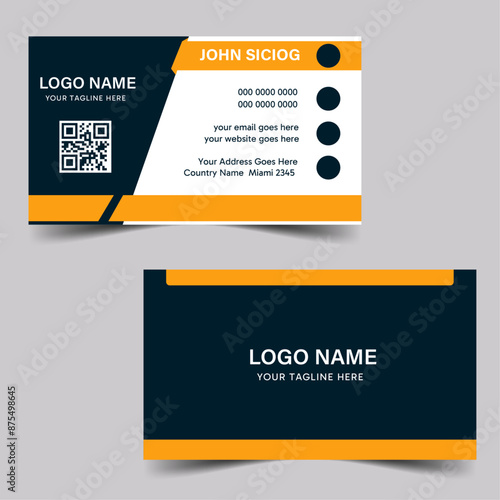 Simple and high quality modern visiting card template.vector illustration layout. Corporate card photo