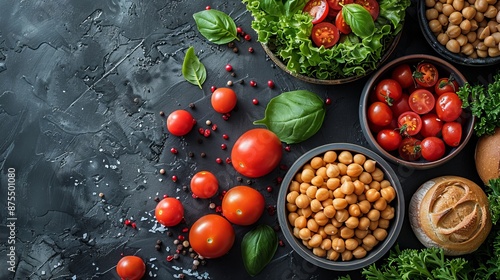 The Mediterranean diet concept of healthy, balanced flexitarian foods