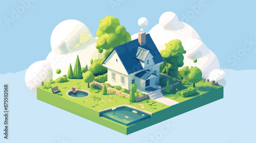 3d illustration flat vector style isolated on white