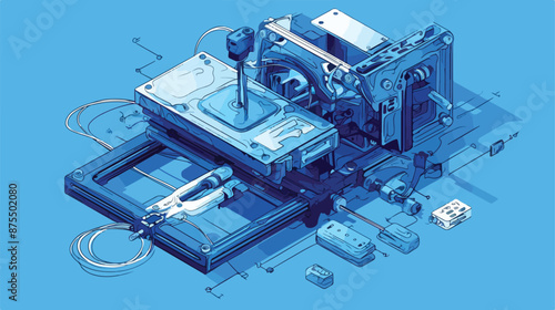 3D printer extruder temperature hand drawn outline