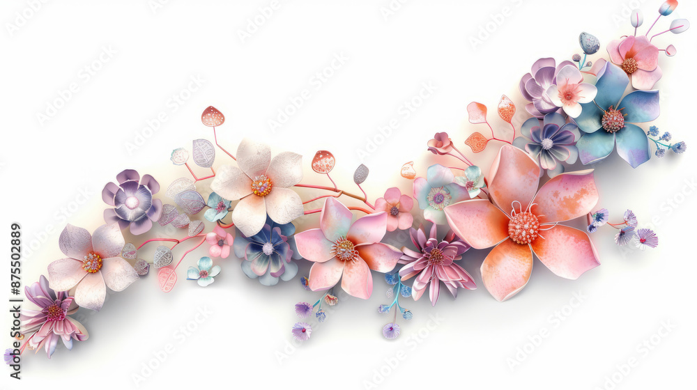 beautiful floral pattern on a white background beautiful floral pattern on a white background