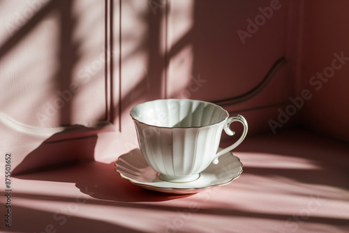 Delicate porcelain teacup w...