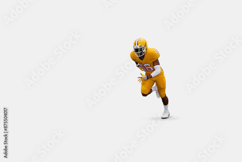 American football player in motion