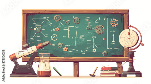 A blackboard with mechanical formula. A Contemporary