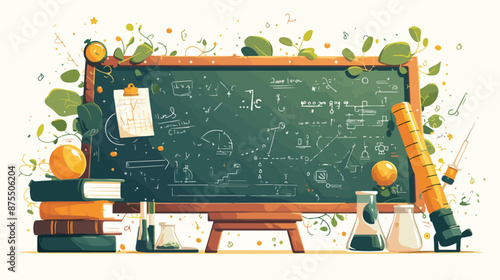 A blackboard with mechanical formula. A Contemporary