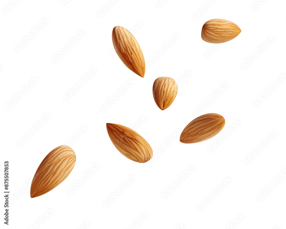 Almonds scattered on a black background. Almonds scattered on a black background.
