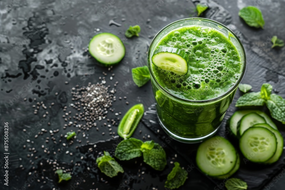 A healthy smoothie with spinach, jarmu, avocado and bananas, which were carefully crafted on a list of ingredients. A healthy smoothie with spinach, jarmu, avocado and bananas, which were carefully crafted on a list of ingredients.