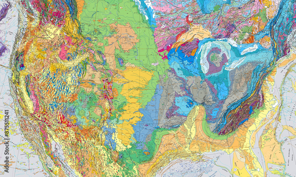 North America USA Geological Map North America USA Geological Map