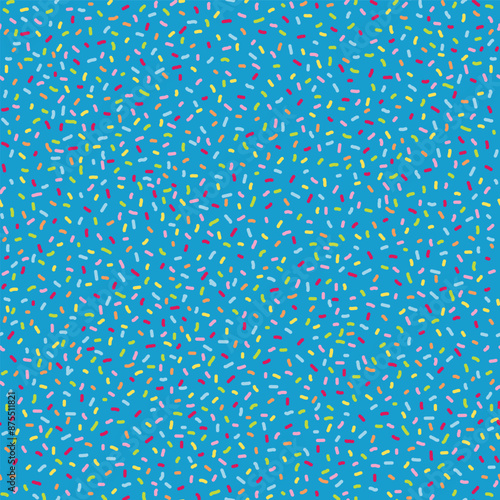 Colorful Party Confetti Scattered on a Blue Background seamless pattern print background