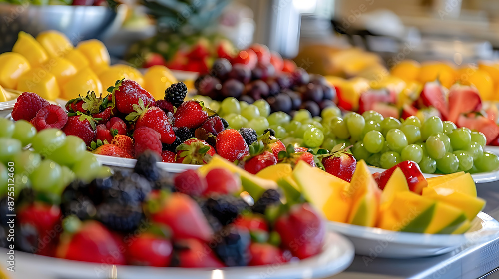 Fresh fruit on display at hotel breakfast buffet catering buffet Fresh fruit on display at hotel breakfast buffet catering buffet