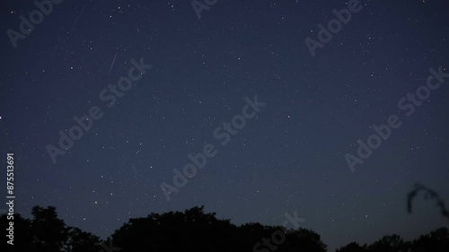 Beautiful cinematic time-lapse shooting of the horizon with stars