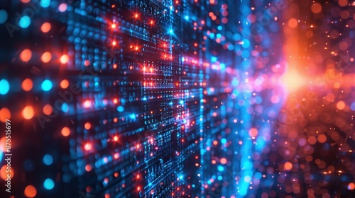 Wallpaper Mural Futuristic Ai Technology Concept With Blue and Red Lights. Generative AI Torontodigital.ca