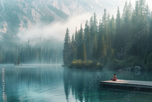 Healthy lifestyle concept with yoga background © Maxim Borbut