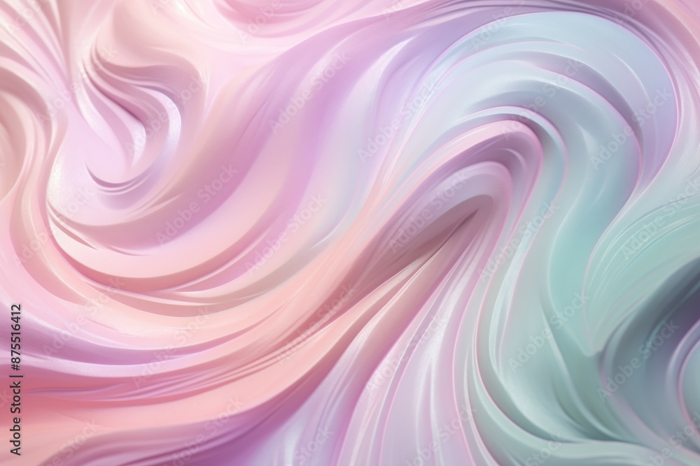 A dreamy background of soft pastel swirls in pink, lavender, and mint makeup creams A dreamy background of soft pastel swirls in pink, lavender, and mint makeup creams