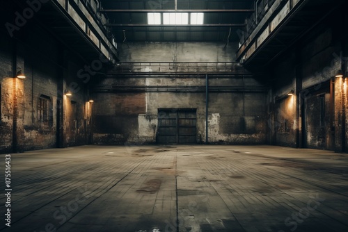 An empty and dark old warehouse