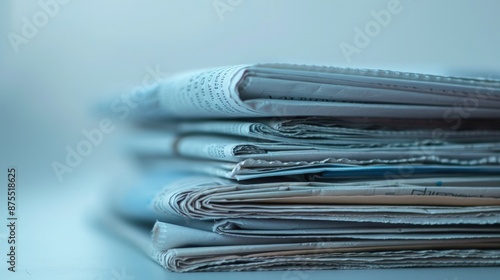 A stack of newspapers with the top one saying 