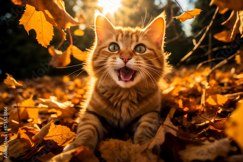 Adorable Ginger Kitten in Autumn Light © Tatiana